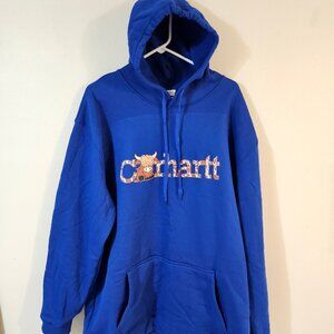 Carhardtt Men's Blue Long Sleeve Hoodie - Size 4XL